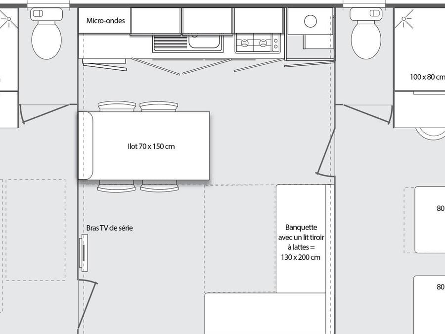 Mobilhome 4 personnes - Prestige - 2 chambres 8