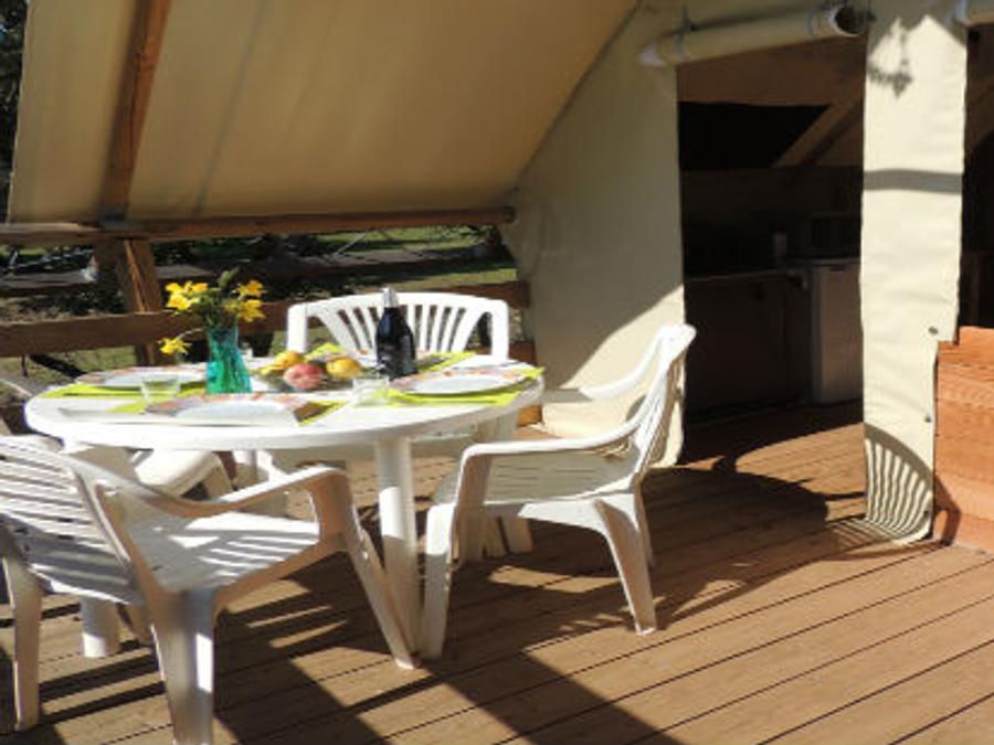Tente en toile et en bois 4 personnes - Safari, 2 chambres (sans sanitaires) 2