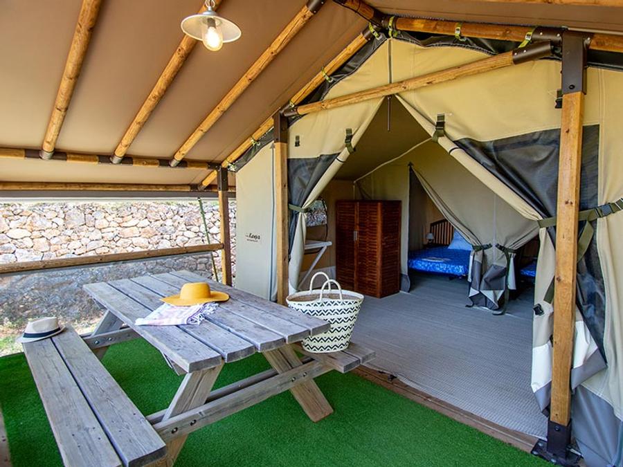 Tente en toile et en bois 4 personnes - Eco Lodge Verdon - 34m² - 2 chambres (sans sanitaires) 2