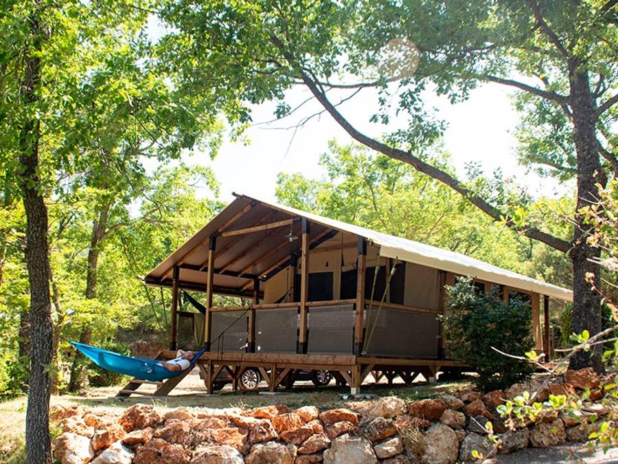 Tente en toile et en bois 4 personnes - Eco Lodge Verdon - 34m² - 2 chambres (sans sanitaires) 1