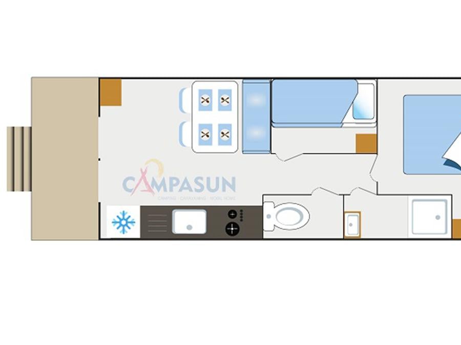 Hébergement 4 personnes - Roulotte avec vue nature - 20,40m² - 2 chambres (2 adultes + 2 enfants -12 ANS) 5