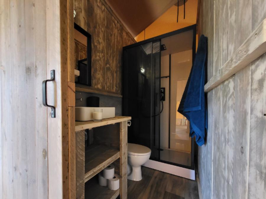 Tente en toile et en bois 4 personnes - Tente safari 4p avec sanitaires 2