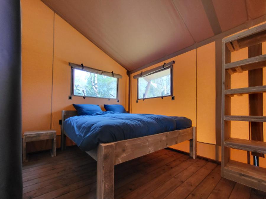 Tente en toile et en bois 4 personnes - Tente safari 4p avec sanitaires 0