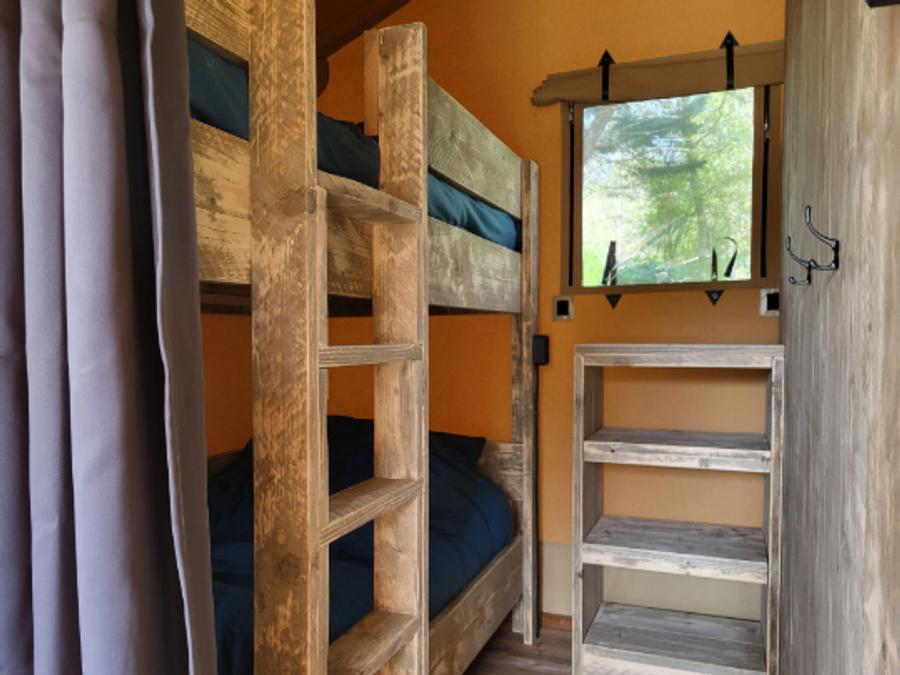 Tente en toile et en bois 4 personnes - Tente safari 4p avec sanitaires 1