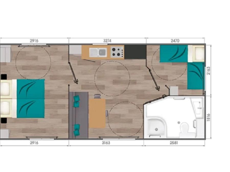 Mobilhome 4 personnes - Confort+ 2 Chambres 4 Personnes PMR 3