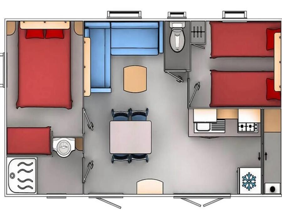 Mobilhome 4 personnes - Premium 2 chambres 4 personnes 6