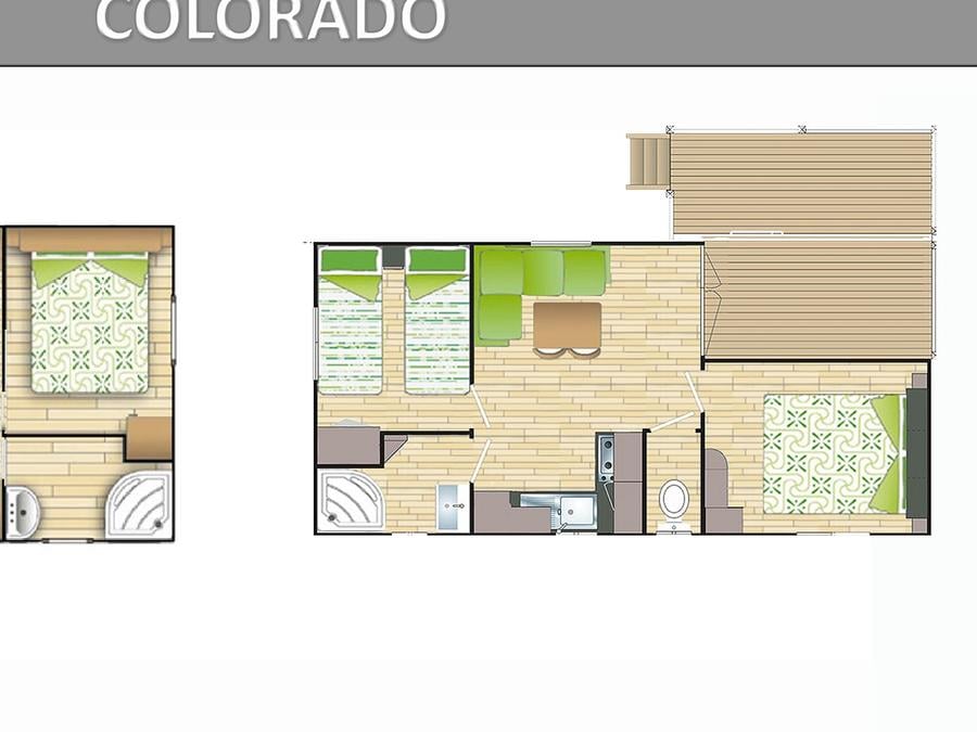 Mobilhome 6 personnes - COLORADO ECO - 2 chambres - CLIM - TV 8