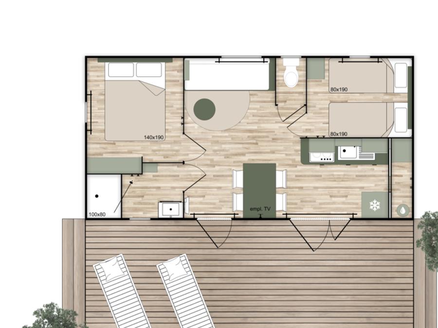 Mobilhome 4 personnes - Ciela Privilège - 2 chambres 6
