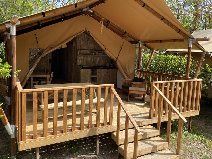 Tente en toile et en bois 6 personnes - Lodge Safari 1