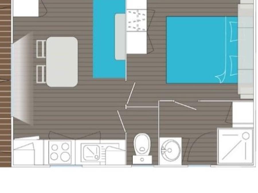 Mobilhome 2 personnes - LOUISIANE CORSAIRE avec sanitaires 5