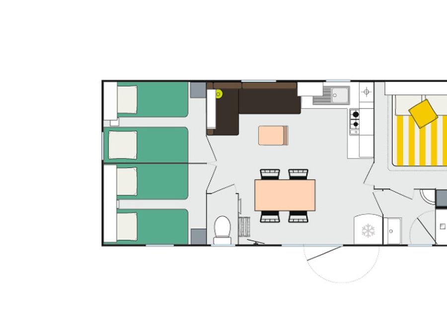 Mobilhome 8 personnes - Super cordelia 3 chambres climatisé 3