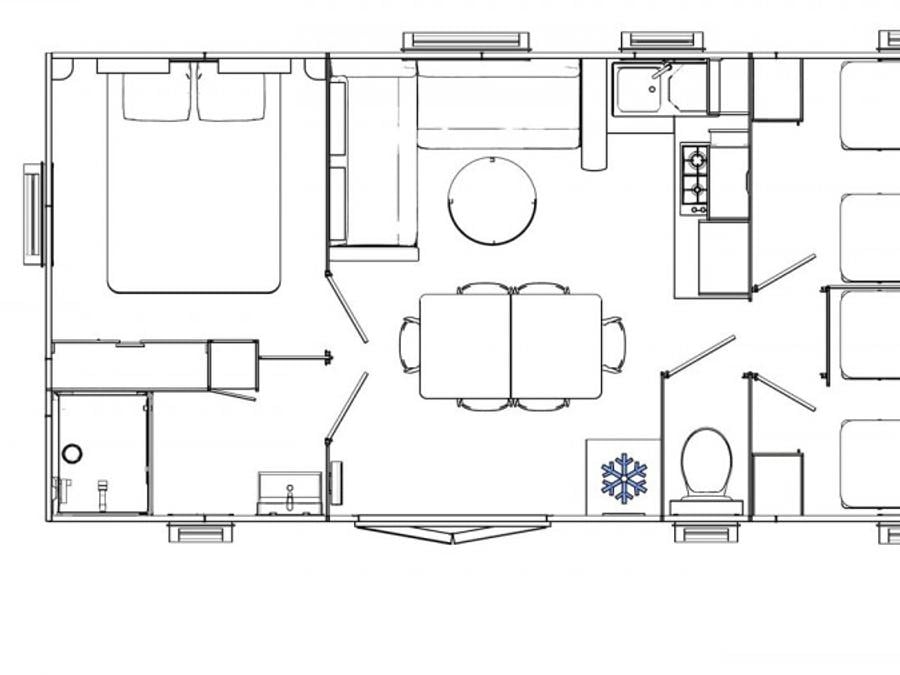 Mobilhome 8 personnes - Evo 33 - 3 chambres - climatisé 2
