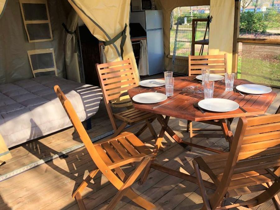 Tente en toile et en bois 5 personnes - Lodge Bali avec sanitaires 3