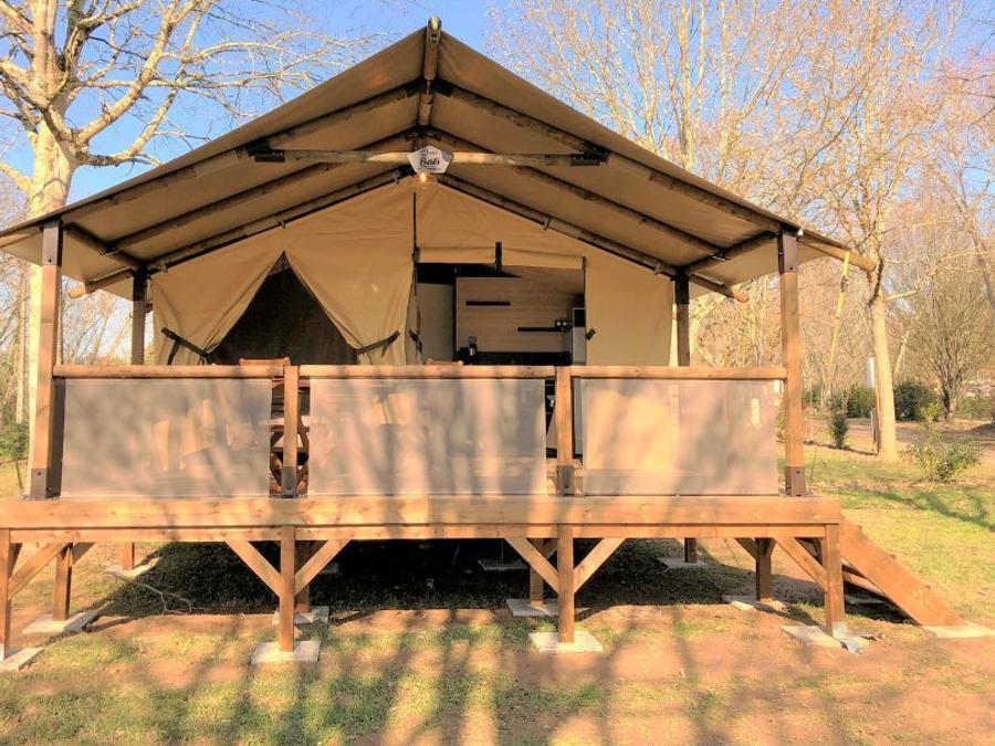 Tente en toile et en bois 5 personnes - Lodge Bali avec sanitaires 0