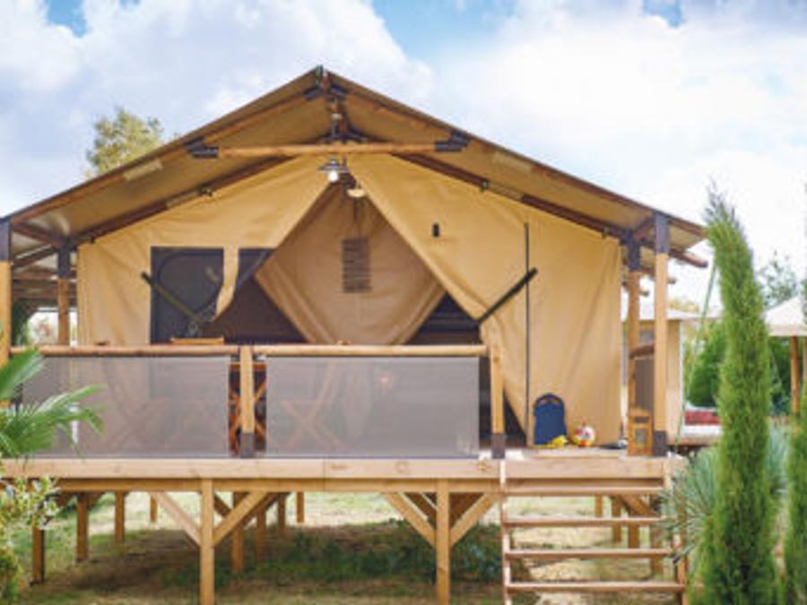 Tente en toile et en bois 5 personnes - Lodge Bali avec sanitaires 7