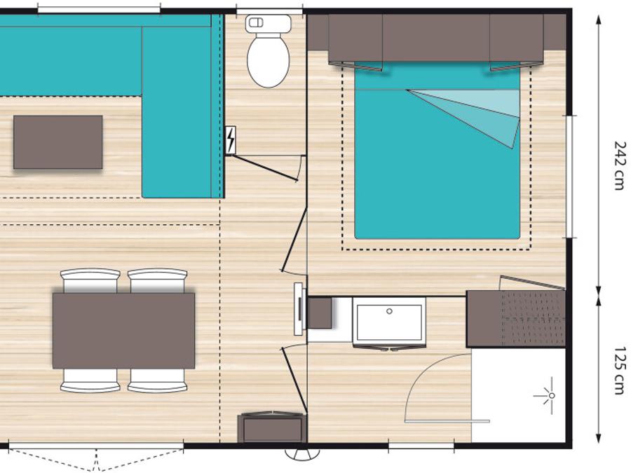 Mobilhome 4 personnes - Ciela Confort Compact - 2 chambres 5