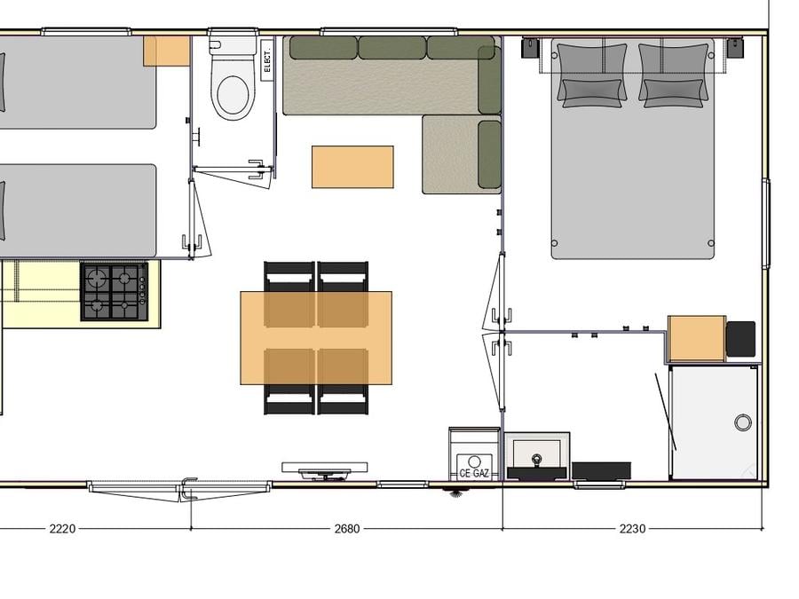 Mobilhome 4 personnes - Ciela Confort - 2 chambres 6