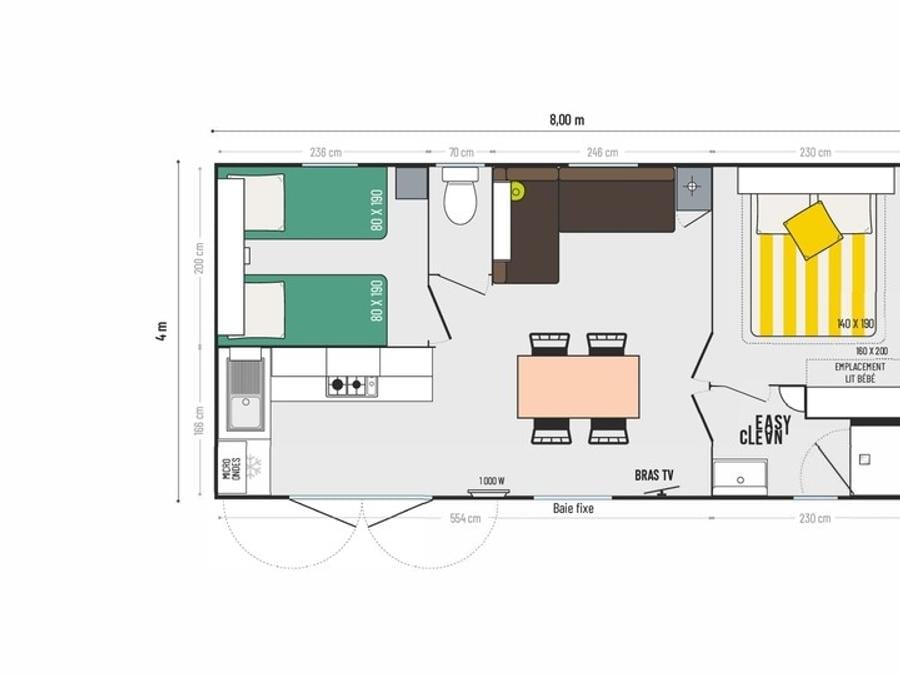 Mobilhome 4 personnes - Ciela Confort - 2 chambres - Vue sur le lac 4