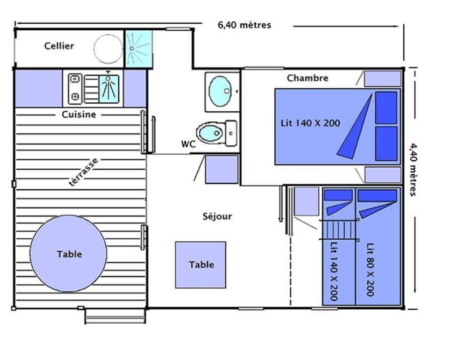 Chalet 5 personnes - Confort 4/5 Pers Cuisine d'été 18 m² + 10m² 3