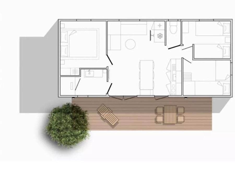 Mobilhome 6 personnes - Lodge Sunêlia Luxe 3 ch 3