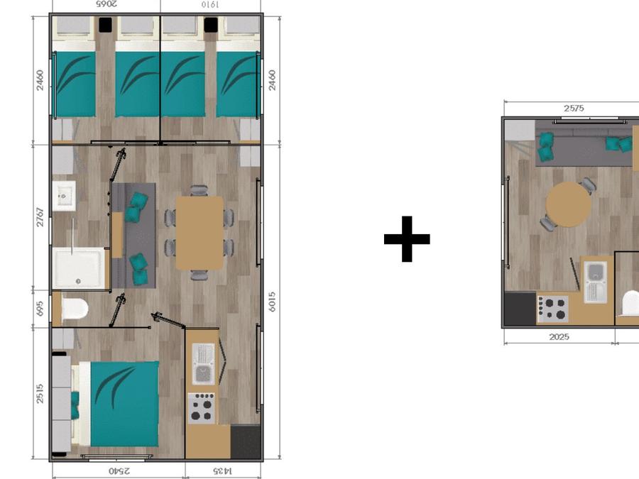 Mobilhome 8 personnes - Lodge Sunêlia Luxe 4 ch 5