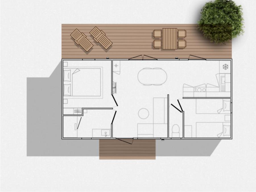 Mobilhome 4 personnes - Lodge Sunêlia Luxe 2 ch 2