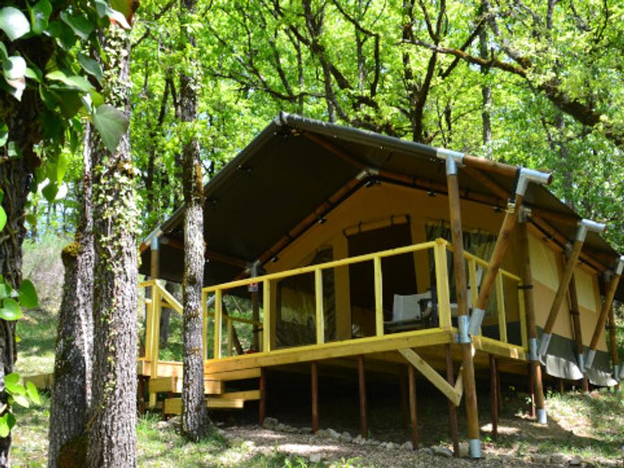Tente en toile et en bois 3 personnes - Shimoni - 16 m² + terrasse 12 m² 0