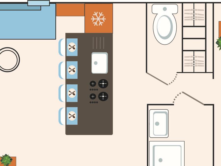 Mobilhome 4 personnes - Lodge 2 à 4 pers. clim. Plancha 15