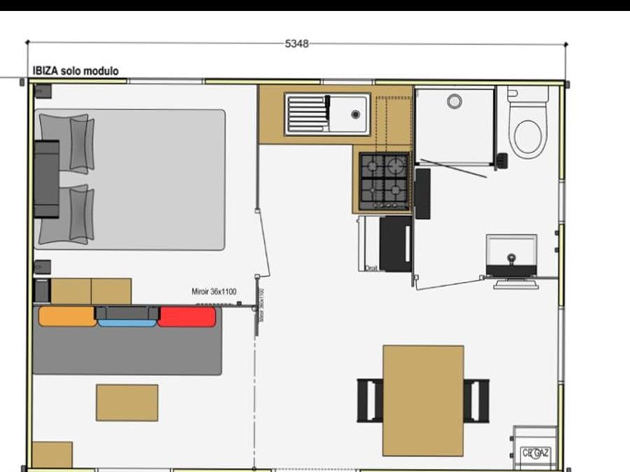 Mobilhome 2 personnes - Mobil-home Confort 20m² - 1 chambre + terrasse intégrée 7
