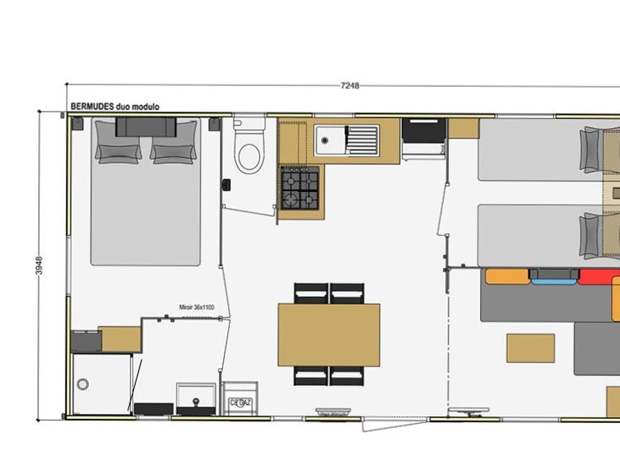 Mobilhome 5 personnes - Mobil-home Premium 30m² - 2 chambres + lave-vaisselle + terrasse 2