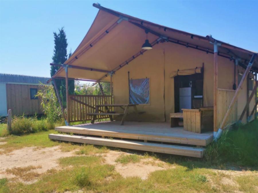 Tente en toile et en bois 4 personnes - LODGE SAFARI 0
