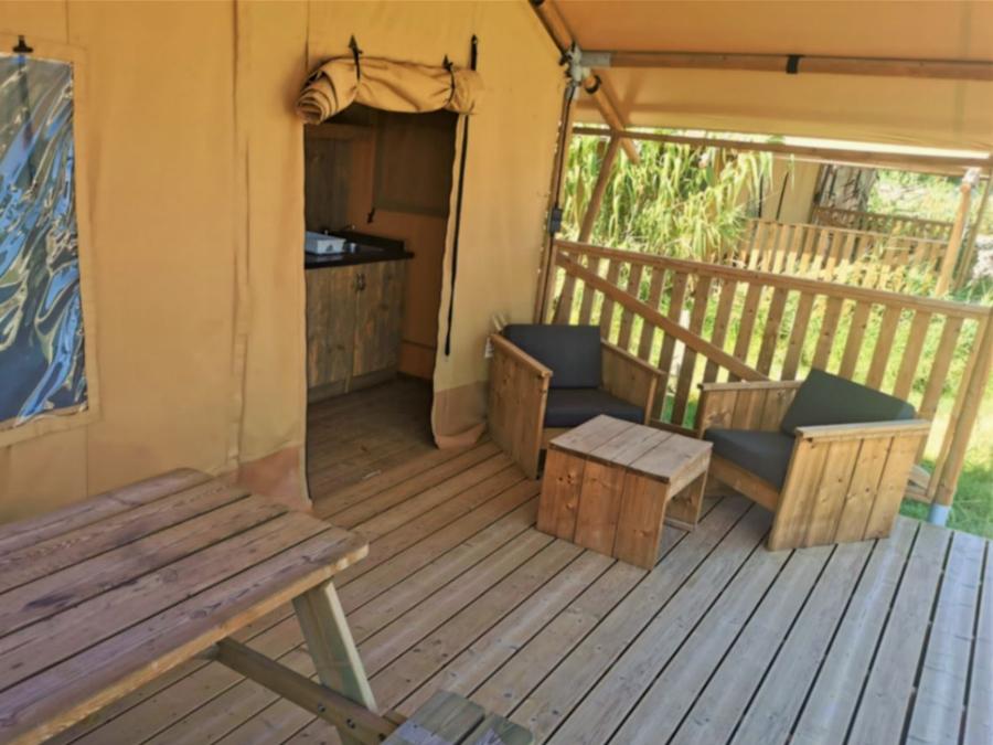Tente en toile et en bois 4 personnes - LODGE SAFARI 1