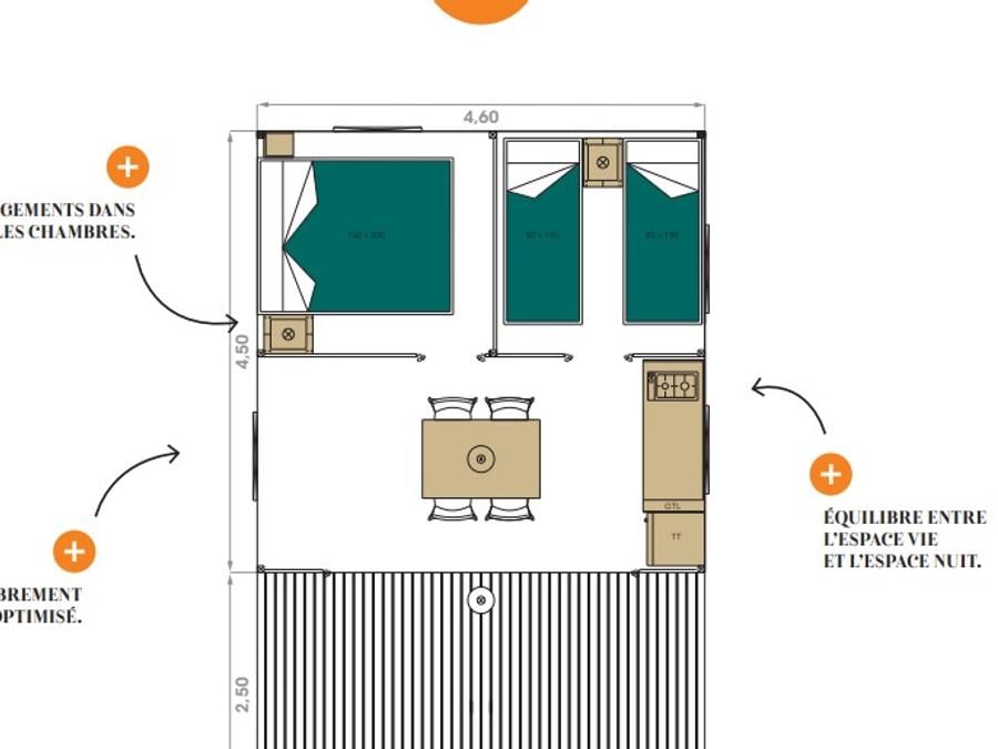 Tente en toile et en bois 4 personnes - Lodge Safari (Photos non contractuelles : en cours d'installation) 3