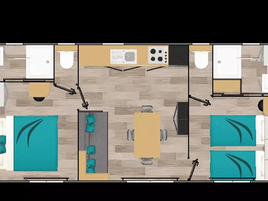 Mobilhome 4 personnes - Cottage Ilbarritz 3 Pièces 4 Personnes Climatisé + TV 6