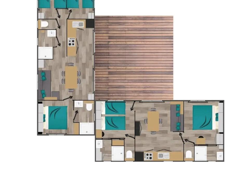 Mobilhome 10 personnes - Cottage Ibardin 6 Pièces 10 Personnes Climatisé + TV 14