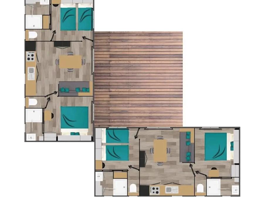 Mobilhome 8 personnes - Cottage Ibardin 5 Pièces 8 Personnes Climatisé + TV 7
