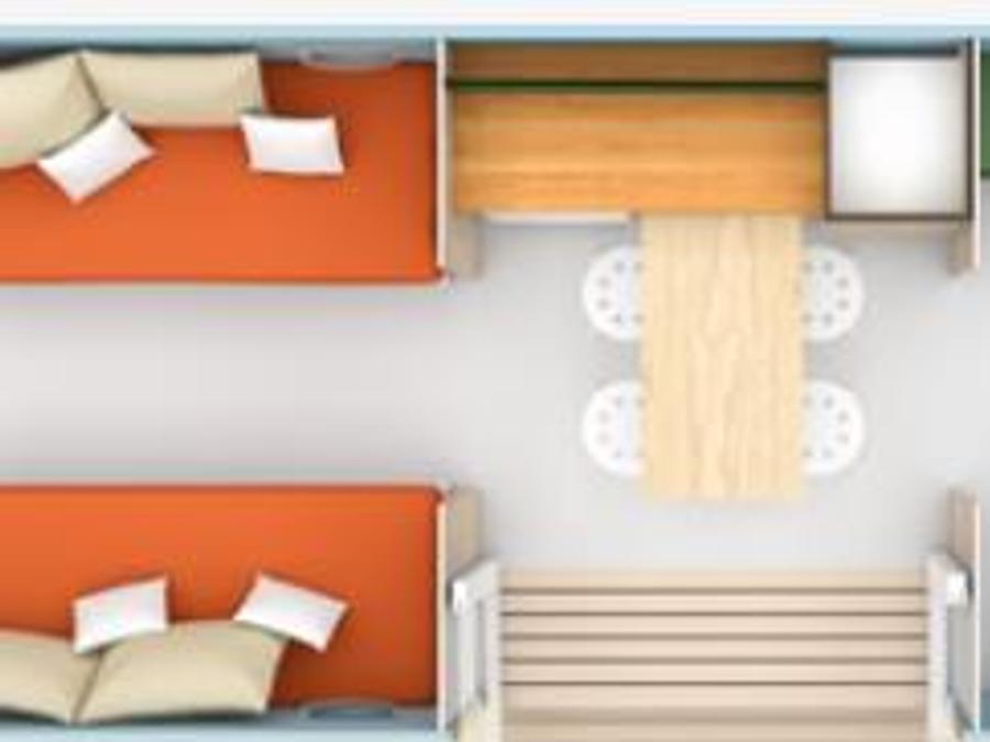 Bungalow toilé 4 personnes - Coco-sweet - 2 chambres - 16m² 2