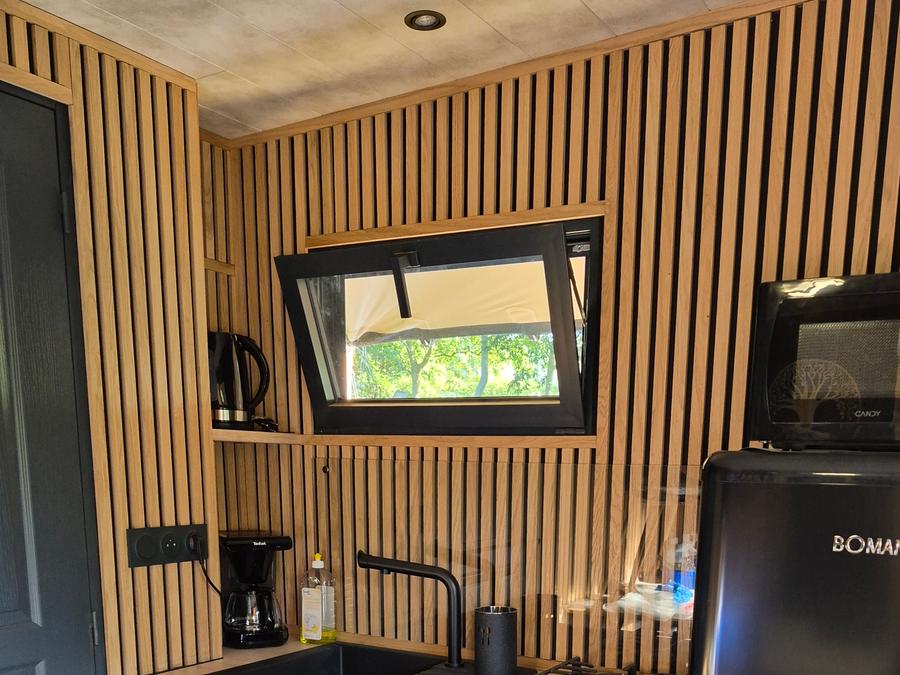 Tente en toile et en bois 3 personnes - Cabane bois Glamping sous toile saharienne 5