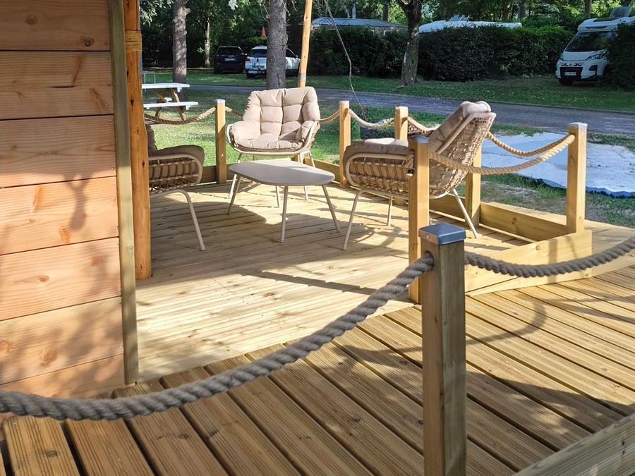Tente en toile et en bois 3 personnes - Cabane bois Glamping sous toile saharienne 2