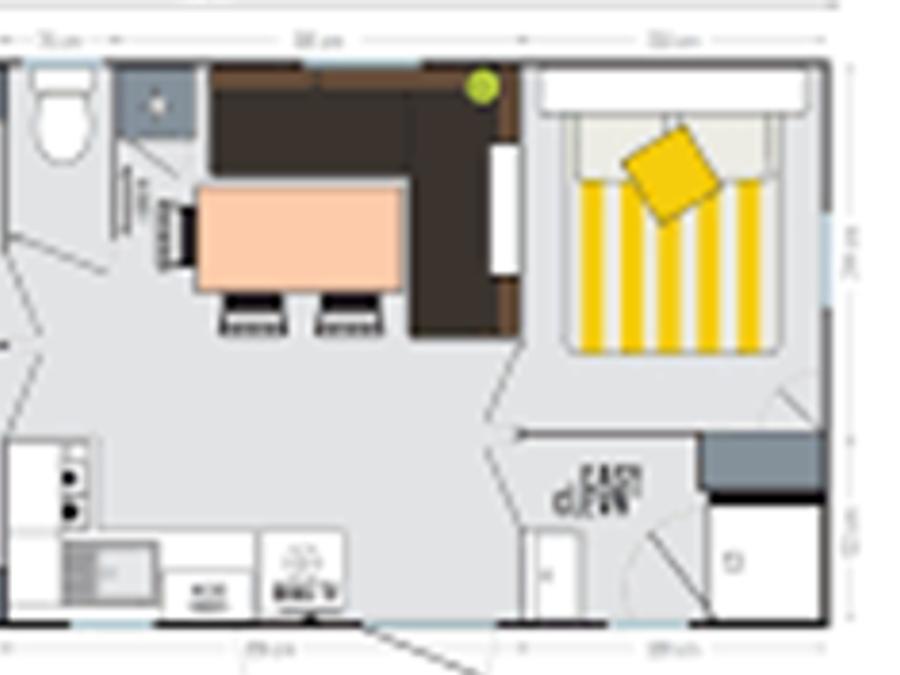 Mobilhome 6 personnes - Mobil-home Bois Confort 32m² - 3 chambres - Terrasse semi-couverte - TV 5