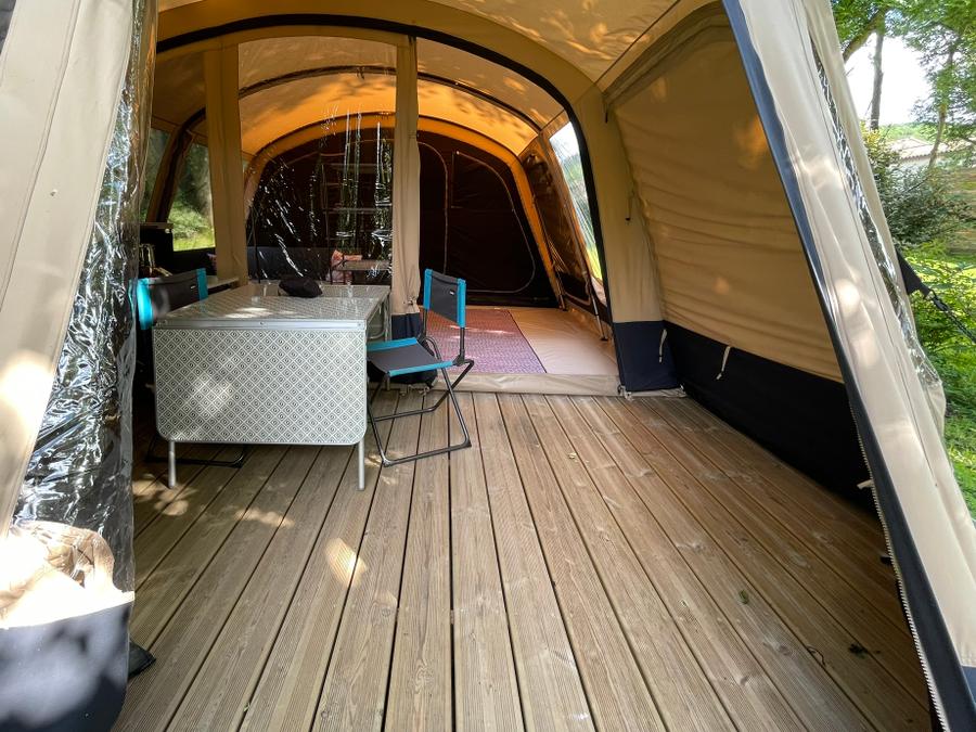 Tente 4 personnes - Tente Meublée 23m² - 3 chambres - sans sanitaires - Auvent 11m² 2