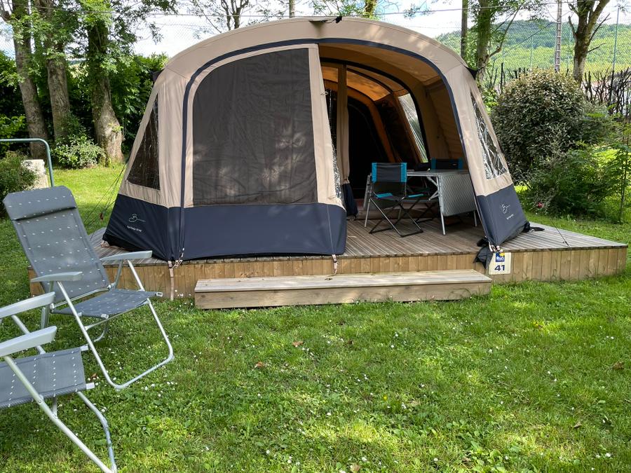 Tente 4 personnes - Tente Meublée 23m² - 3 chambres - sans sanitaires - Auvent 11m² 1