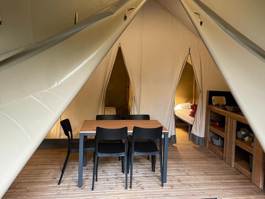 Tente 5 personnes - Tente Lodge Confort 23m² - 2 chambres - sans sanitaires - Terrasse couverte 11m² 1