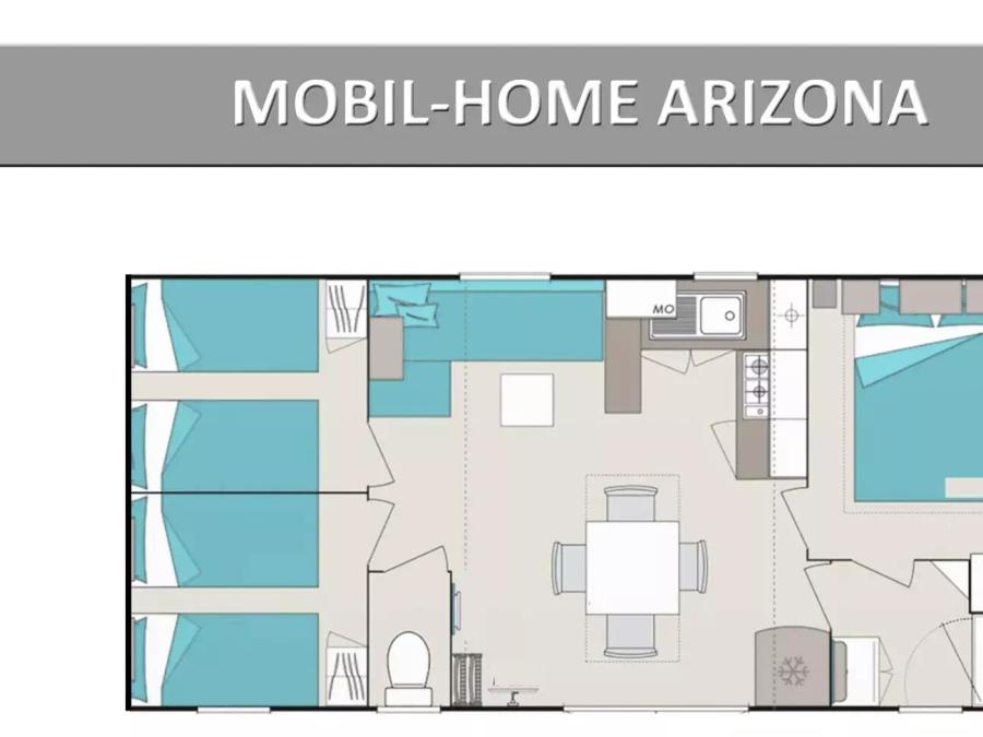 Mobilhome 6 personnes - Mobil-home Arizona Standard 4 Pièces 6 Personnes Climatisé + TV 8