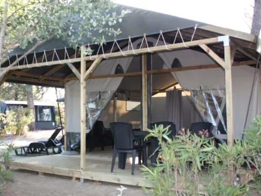 Tente en toile et en bois 6 personnes - Type Lodgetent LG+ 0