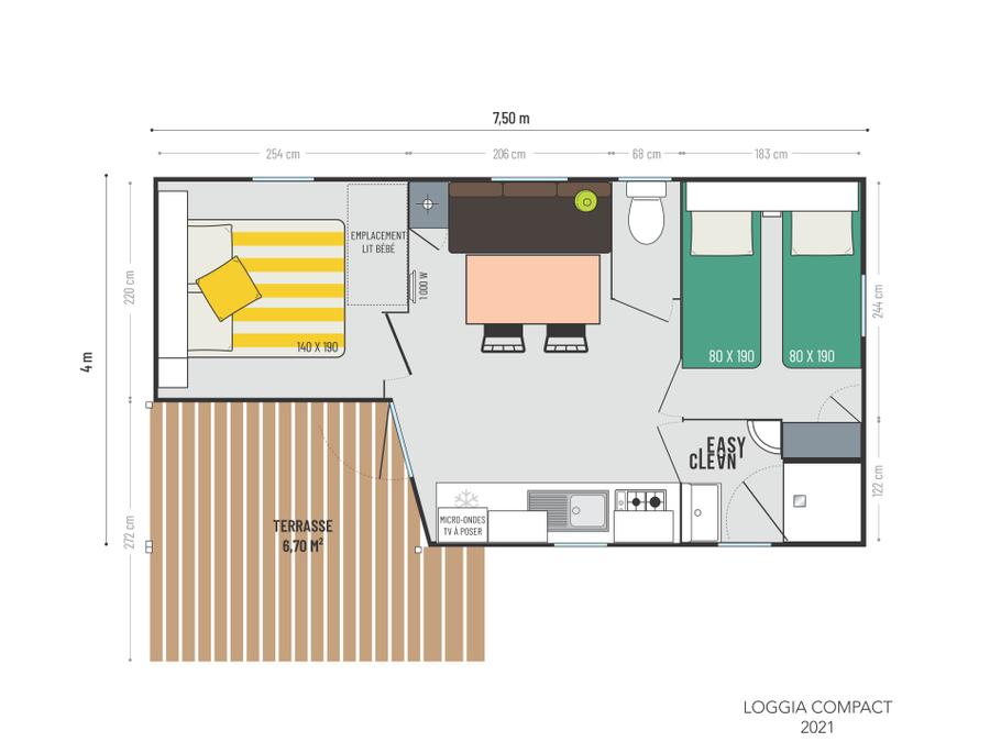 Mobilhome 6 personnes - IRM Loggia Compact 9