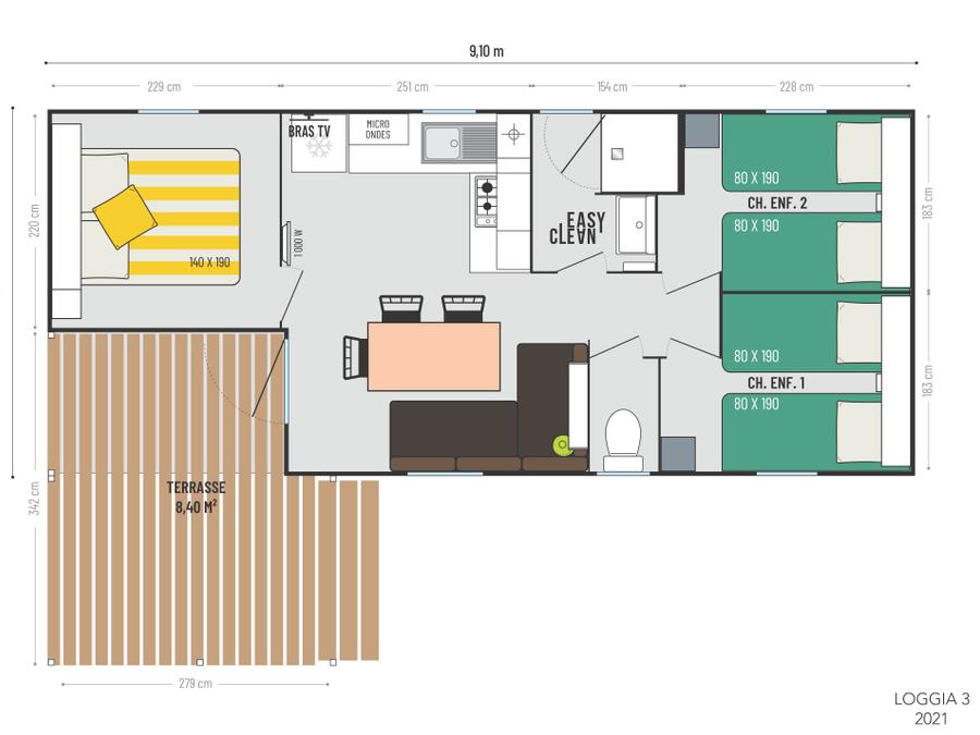 Mobilhome 8 personnes - IRM Loggia 8