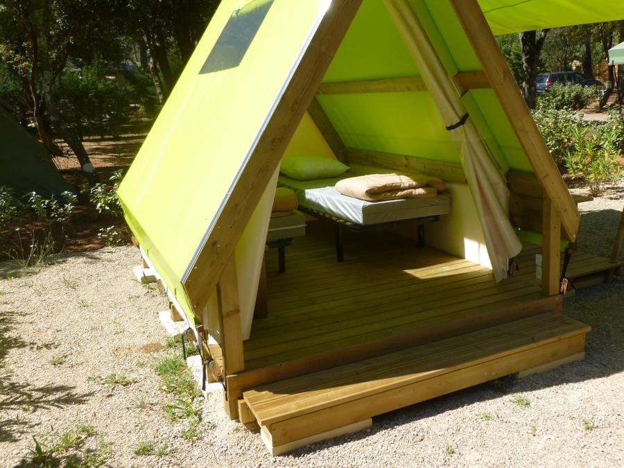 Tente en toile et en bois 2 personnes - Tente toile et bois RANDONNEUR 9m² - 2 lits 0