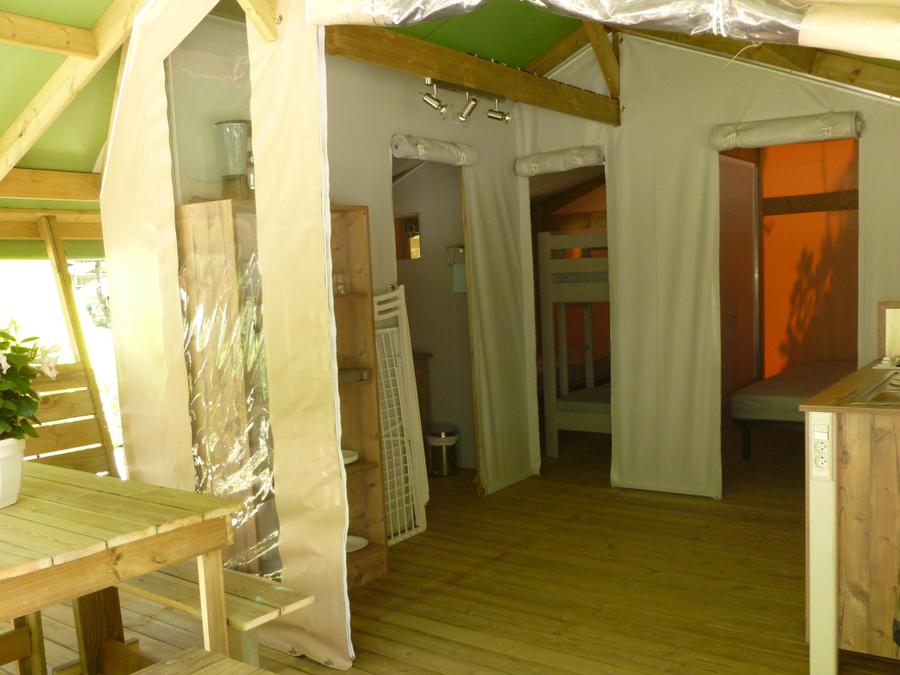 Tente en toile et en bois 5 personnes - FREE Confort 24m² - 2 chambres 3