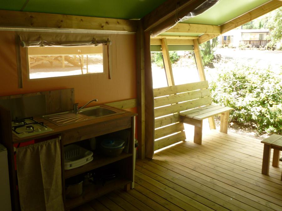 Tente en toile et en bois 5 personnes - FREE Confort 24m² - 2 chambres 2